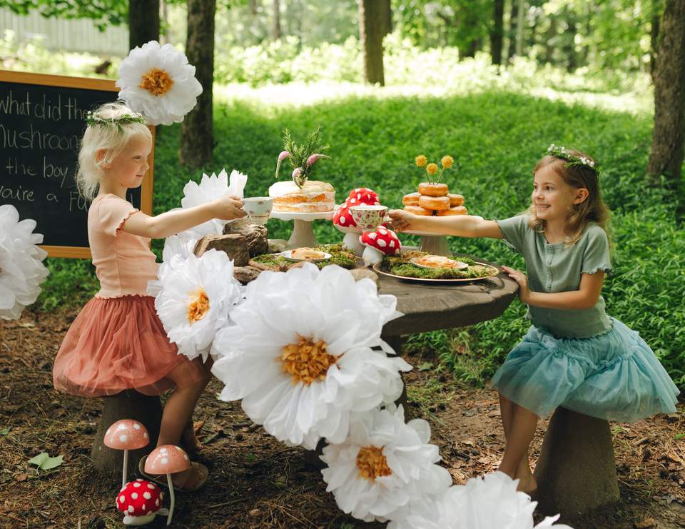 Flowers and Forest Friends Tea Party - Mushrooms and woodland forest
