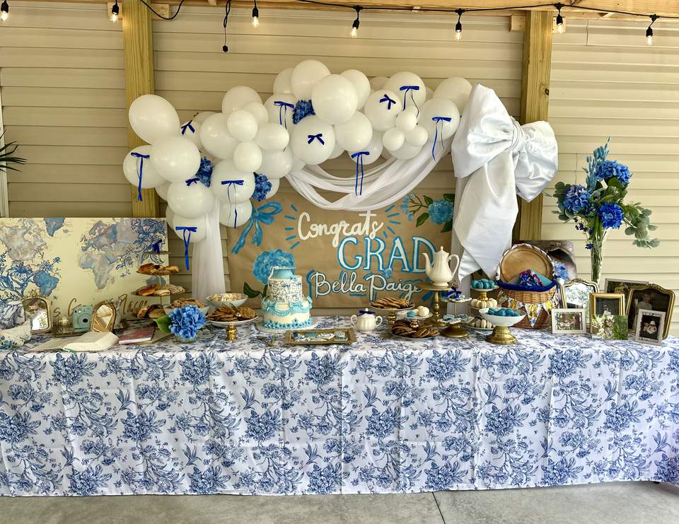 Bella’s Graduation Party  - Blue toile and hydrangeas 
