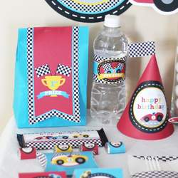 Birthday "Red Race (Racing) Car Birthday Printable DIY Party Kit ...