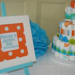 Jen's Baby Shower - Orange and Turquoise