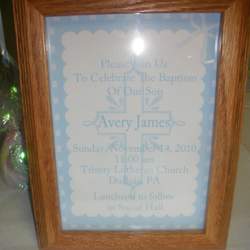 Baptism for Avery James  - Blue & White/Crosses