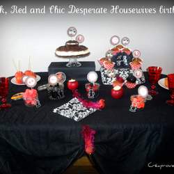 Black ,red and chic desperate housewives birthday party - desperate housewives