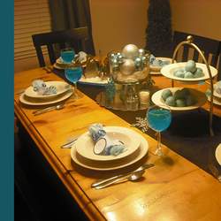 Silver and Aqua New Years - New Years Eve Dinner