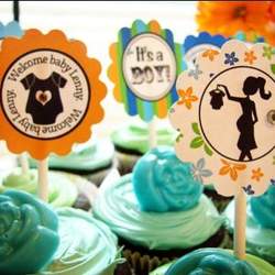 Sweetharts Baby Boy Shower - Blue/Orange/Green