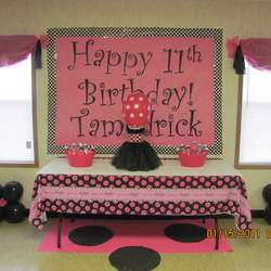 TAMEDRICK'S 11TH BIRTHDAY - Black and Pink Polka Dots