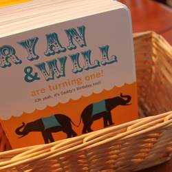 Ryan & Will's 1st Birthday - Aqua & Orange Circus Theme