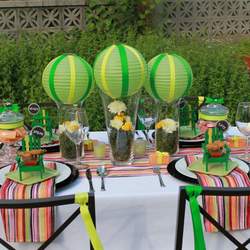 Bright Neon + Festive Summer Stripe Tablescape - Summer Stripe