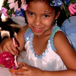 Glittered Pixie Fairies in the Garden - Fairy Tea Party