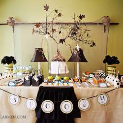Spooky Chic Halloween Dessert Table - halloween tablescape