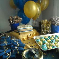 Gold and Blue Congrats - College Graduation