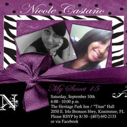 Nicole's Sweet 15 - Zebra & Purple 