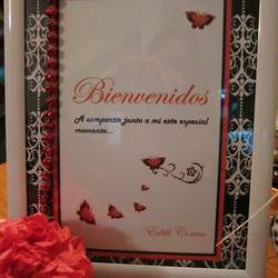 Edith's birthday party - Black & Red Damask