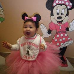 Faith 1st birthday  - Minnie Mouse Zebra/Hot Pink