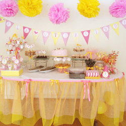 Ela's birthday party - Pink and yellow birdie party!