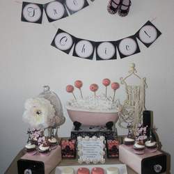 Elizabeth's Sweet Baby Shower - Parisian, French, Paris, Pink, Pink And Black, Pearls, Tres Chic