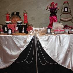 Bridal Shower - Pearls, Pink, Black, Love, Candy Buffet