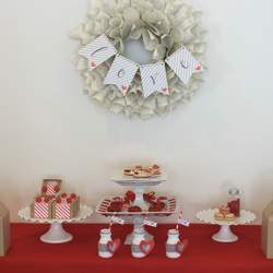Classic Valentine's Day Party - red hearts with gray accents, gluten casein free
