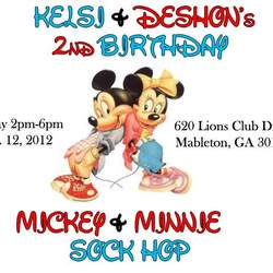 Kelsi & Deshon's Mickey & Minnie Sock Hop - None
