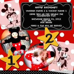 Vanessa's 2nd & Vincent's 1st Birthday - Mickey & Minnie Mouse party