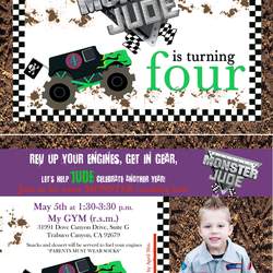 Jude turns 4 Monster Jam Style - monster trucks/racing/cars