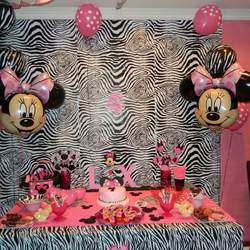 4th Birthday - Minnie Mouse and Zebra