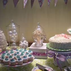 Office Baby Shower  - Wintery Purple and green 