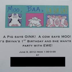 Brynn's 1st Birthday - Moo Baa La La La