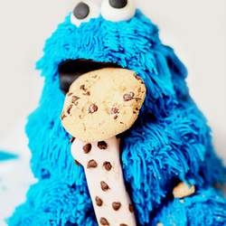 Logan's Cookie Monster Cookie and Milk party - Cookies and Milk Party Featuring Cookie Monster!