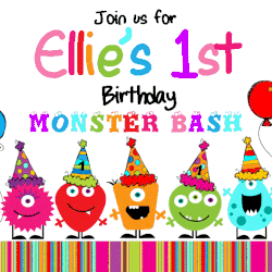 Ellie's 1st Birthday Monster Bash - Cute Monsters
