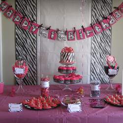Alexa's First Birthday - Hot pink and Zebra