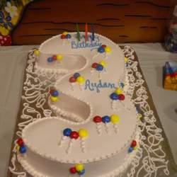 Aydan 3rd bday - Number 3 & balloons