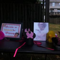 Orange and Pink Minnie Mouse 1st Bday Party - Minnie Mouse