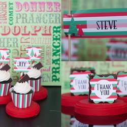 Cupcake Christmas - red & Green 