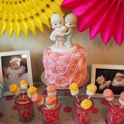 Baby Q's Baptism - Pink and Yellow Polka Dots