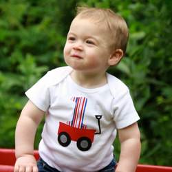 James' 1st Birthday - little red wagon
