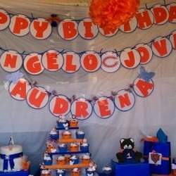 Chicago Bears/ Orange & Navy Blue Butterfly's  - Chicago Bears/ Butterflies 