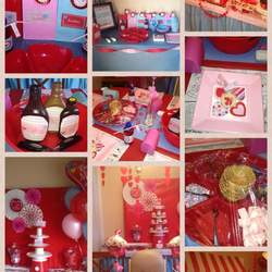 red pink and blue valentine party - red pink and blue