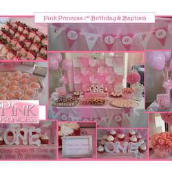 1st Birthday & Baptism - Pink Princess