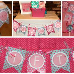 Pinwheel First Birthday - Aqua and pink pinwheel party