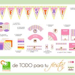Dora Pink party - Dora the Explorer purple pink flowers