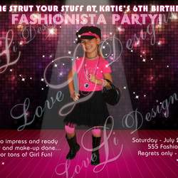 Unique Fashonista invitation - Custom Glam party invitation - Fashion show invitation - Fashionista
