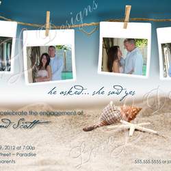 Unique Beach Engagement Wedding - Custom Beach Invitation - Beach Engagement Party - Beach Wedding Invitation - None