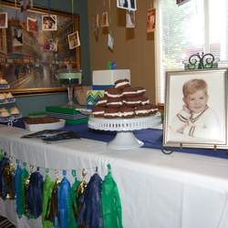50th Chevron Party - Blue and Green Chevron