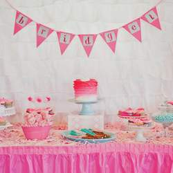 B's Pink Ombre 1st Birthday - Pink Ombre