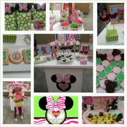 1st Birthday Minnie Mouse - Minnie Mouse and Zebra Print