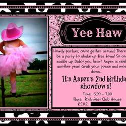Aspen's 2nd Birthday - Cowgirl