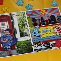Super Gavin is 4! - Retro Superhero 