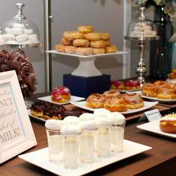 Masculine Birthday Dessert Table - Dessert table with a masculine twist, centered around the birthday boy's love for donuts!