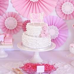 Pretty Pink & Vintage Doyley Baby Shower - Shades of pink and vintage doyley