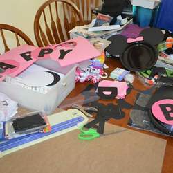 Daughter's 1st Birthday - Minnie mouse pink black polka dots